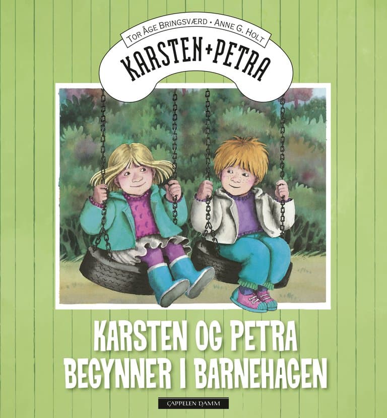 Omslag Karsten og Petra begynner i barnehagen av Tor Åge Bringsværd (Innbundet)